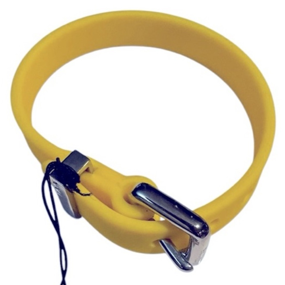 MARC BY MARC JACOBS Buckle Yellow Silicone Rubber Bracelet Grapefruit Zest / NEW